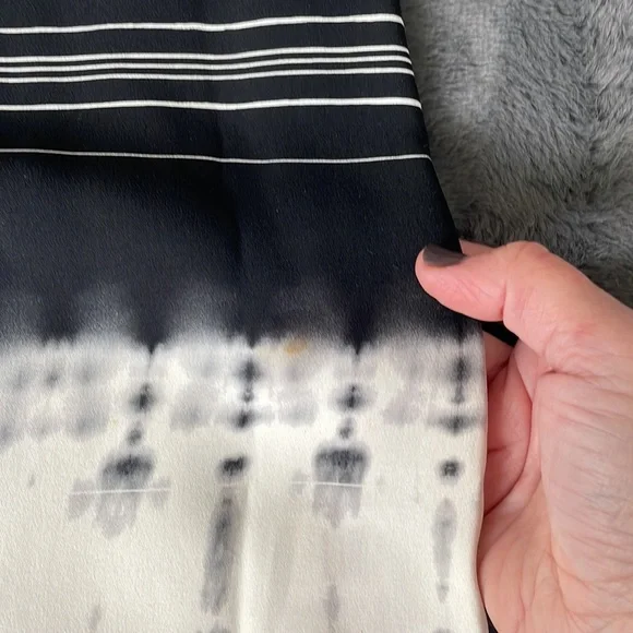 A.L.C. black and cream 100% silk dress size 12 - Picture 3 of 7